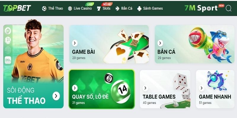Giải trí cá cược đỉnh cao và hấp dẫn tại TOPBET
